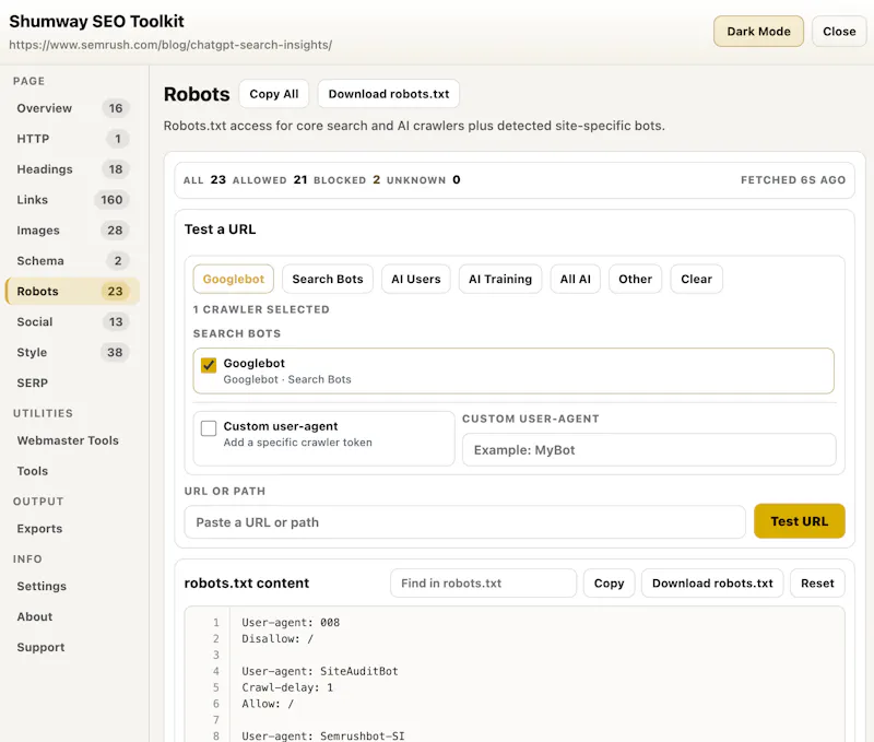 Shumway SEO Toolkit screenshot 8