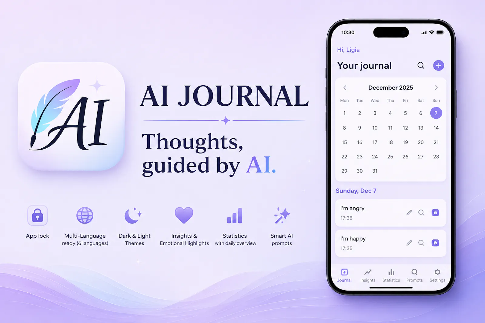 AI journal - Quiet Lines  screenshot 1