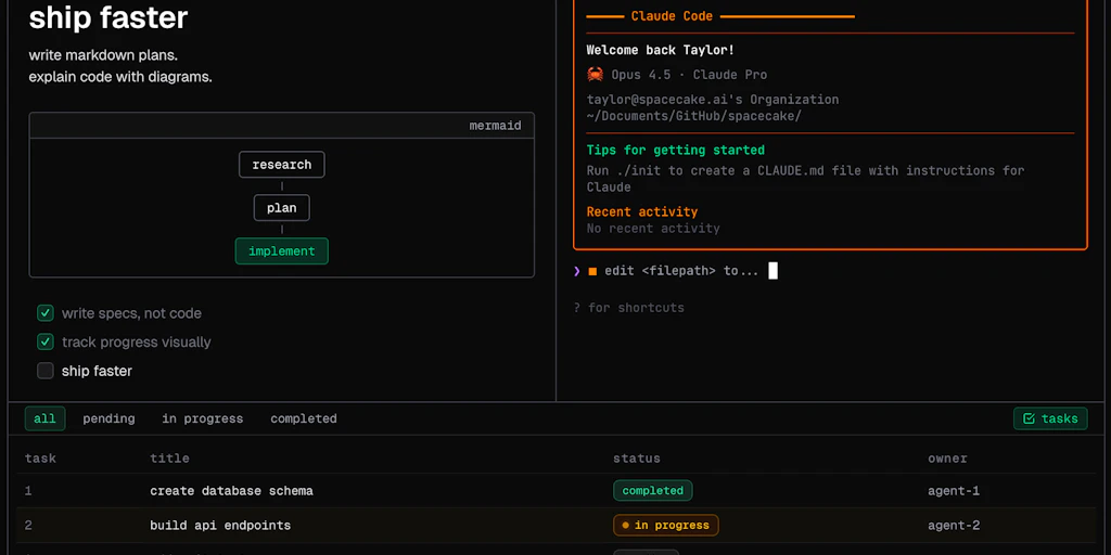 spacecake:Claude Code 的最佳介面