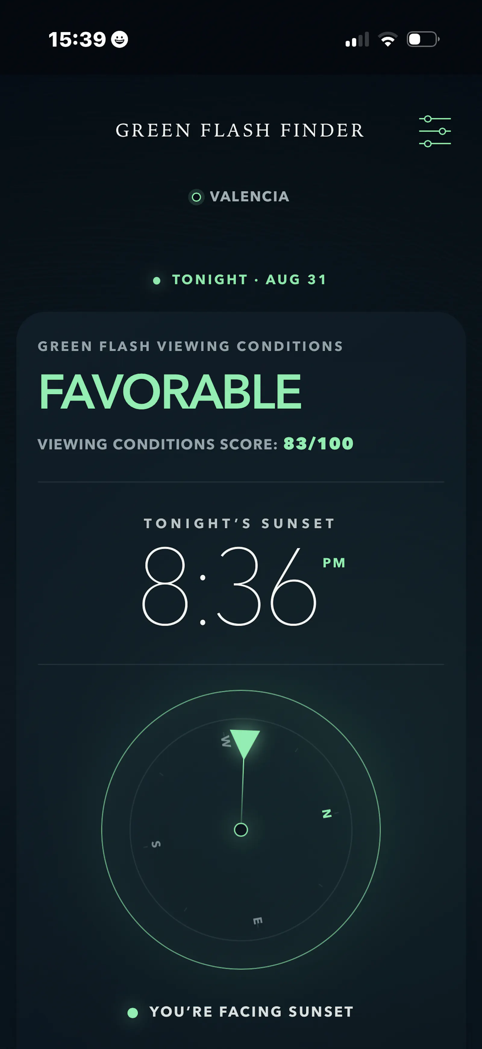 Green Flash Finder screenshot 2