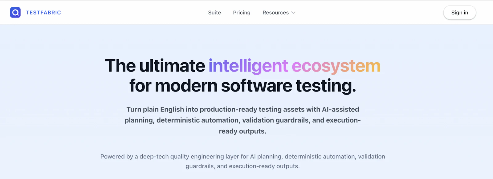 TestFabric screenshot 2