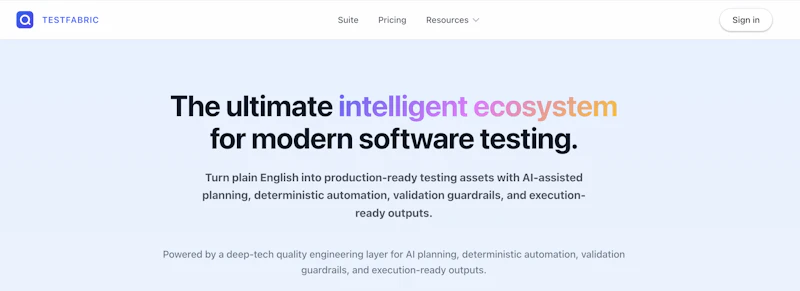 TestFabric screenshot 2