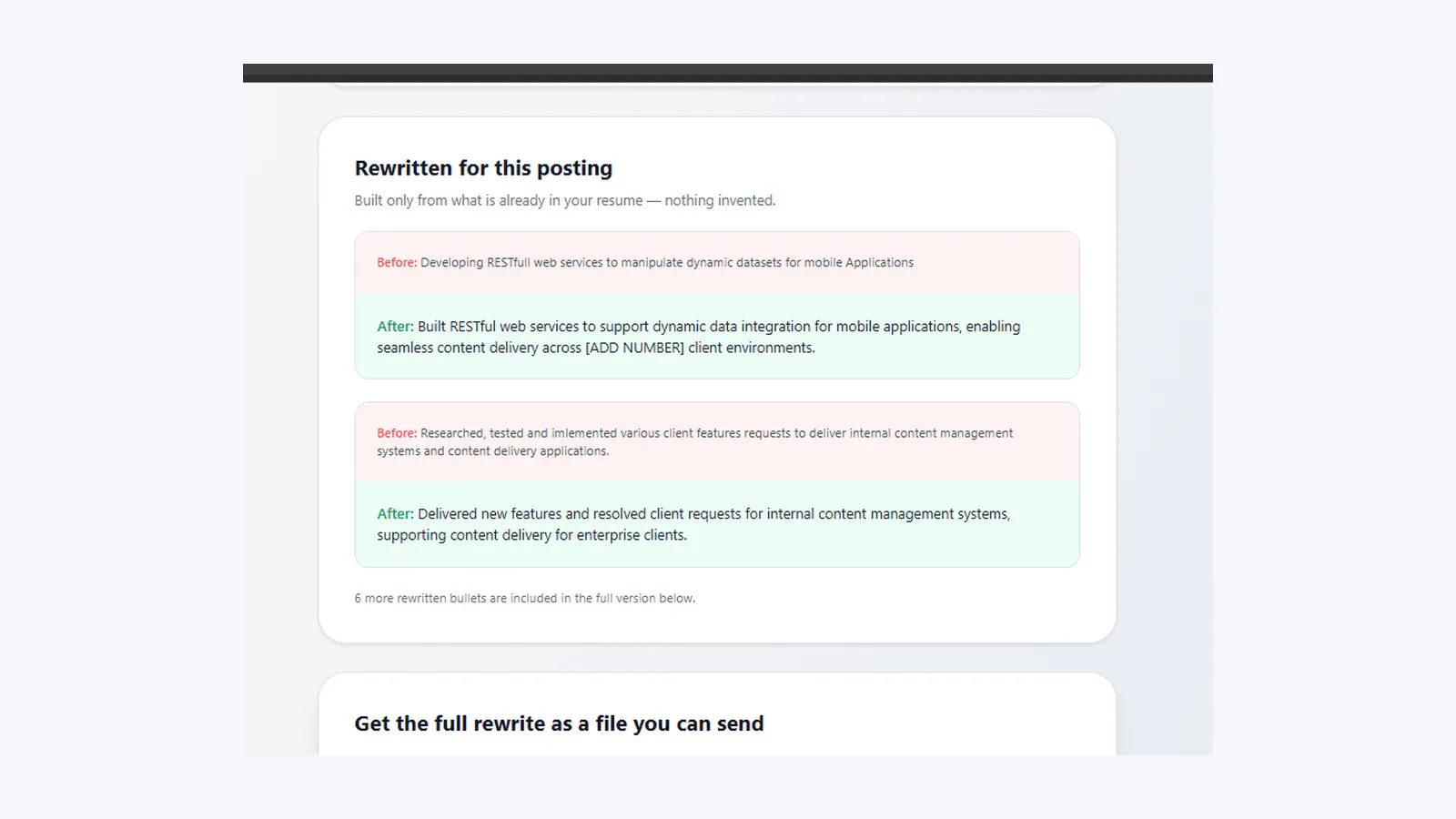 Resume Score screenshot 3
