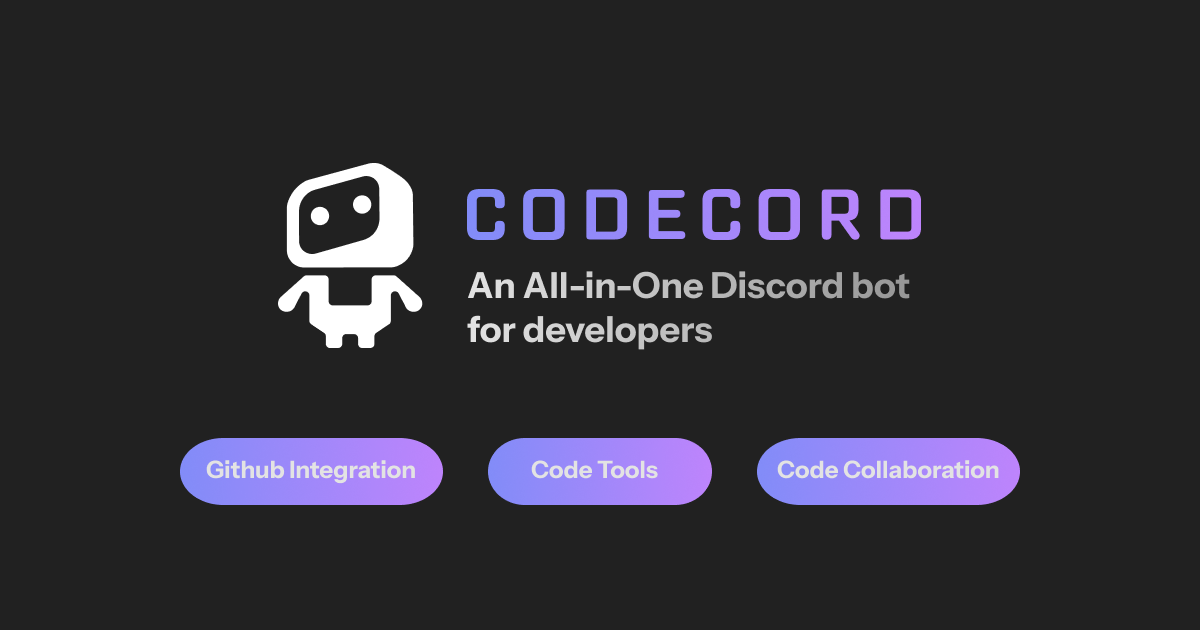 Média Codecord - Un bot de discorde à outils tout-en-un pour les développeurs 1
