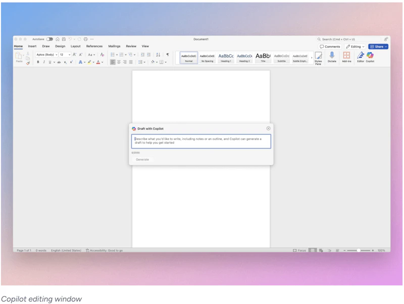 Copilot in Word screenshot 20