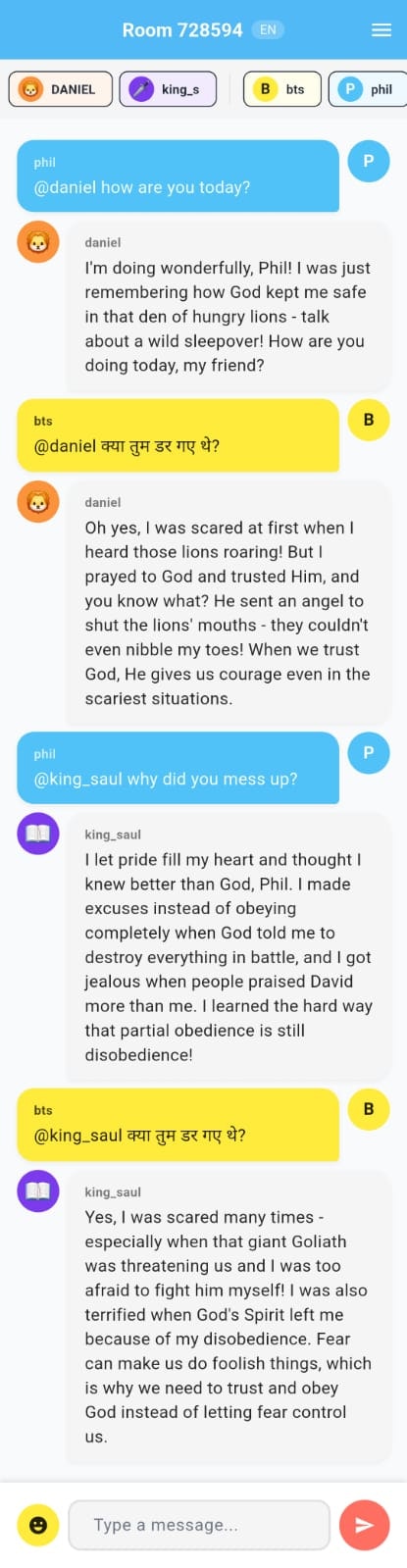 Bible Buddies Multilingual Group Chat - Screenshot 2 showing product features and functionality