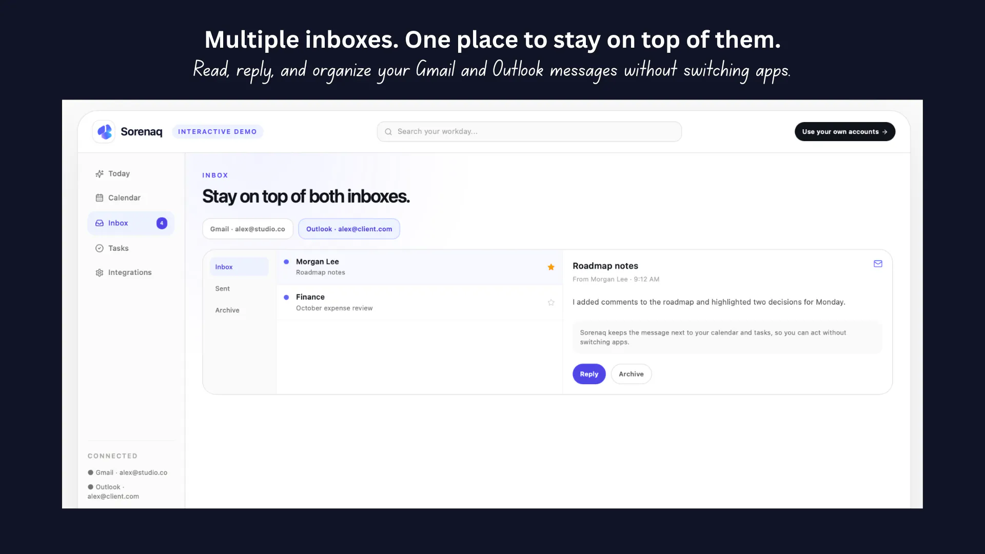 Sorenaq — Your workday, connected. gallery image