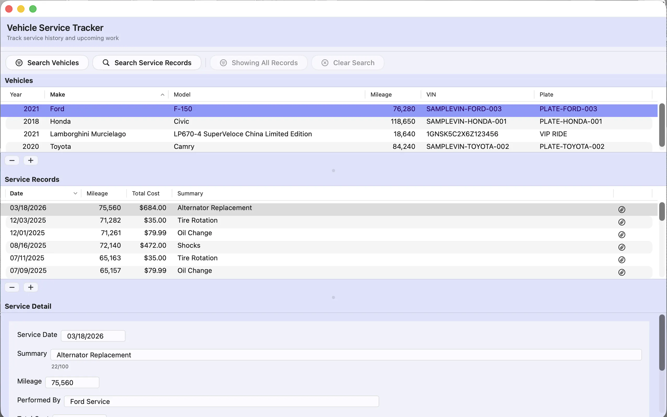 Vehicle Service Tracker gallery image