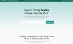 Travel Blog Name Ideas Generator image