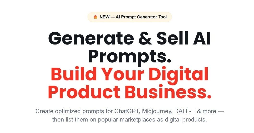 AI Prompt Generator - Main product screenshot demonstrating key features and user interface