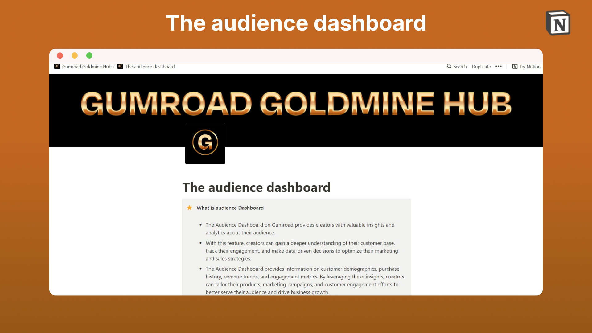 Gumroad Goldmine Hub media 9