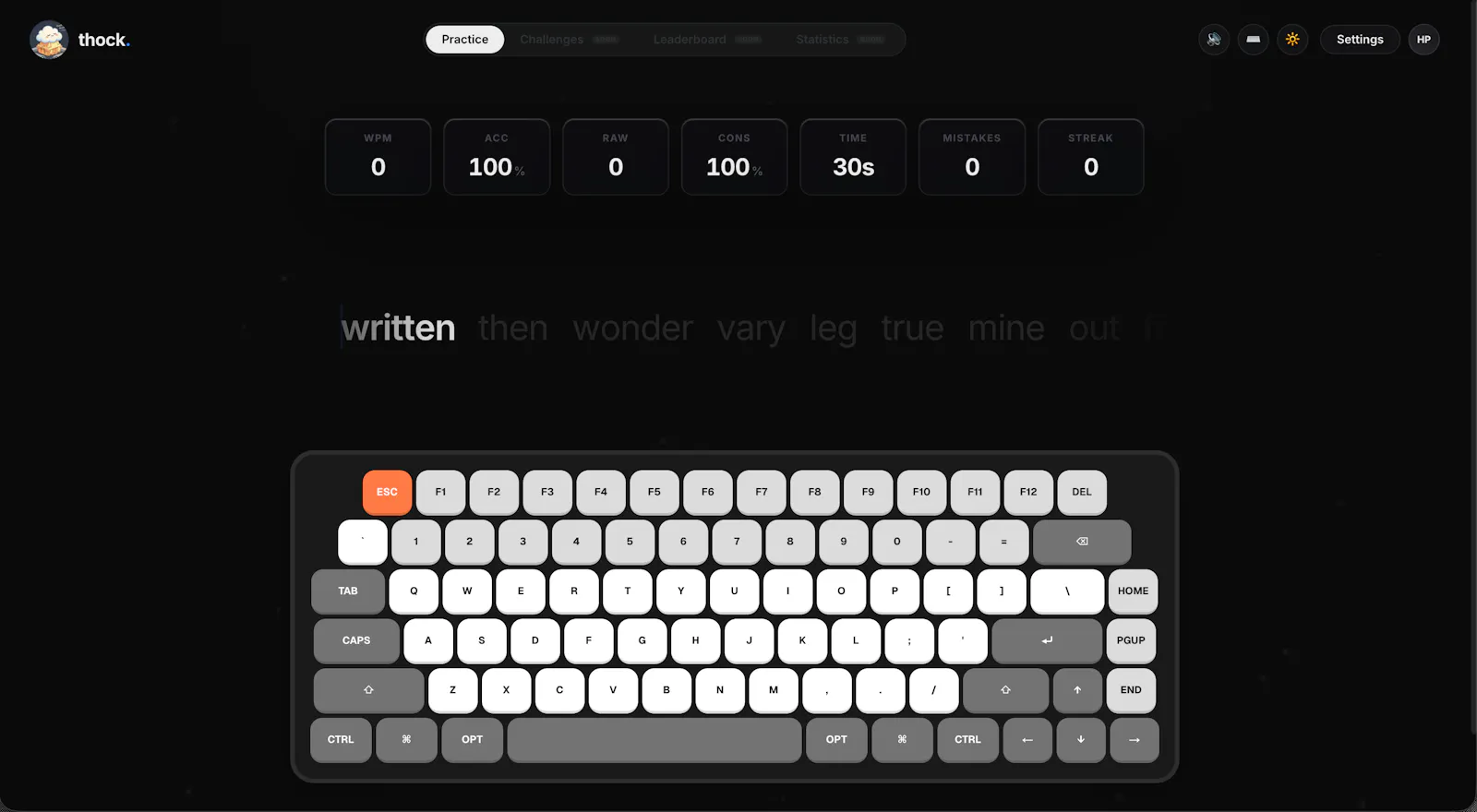thock — premium typing experience screenshot 1