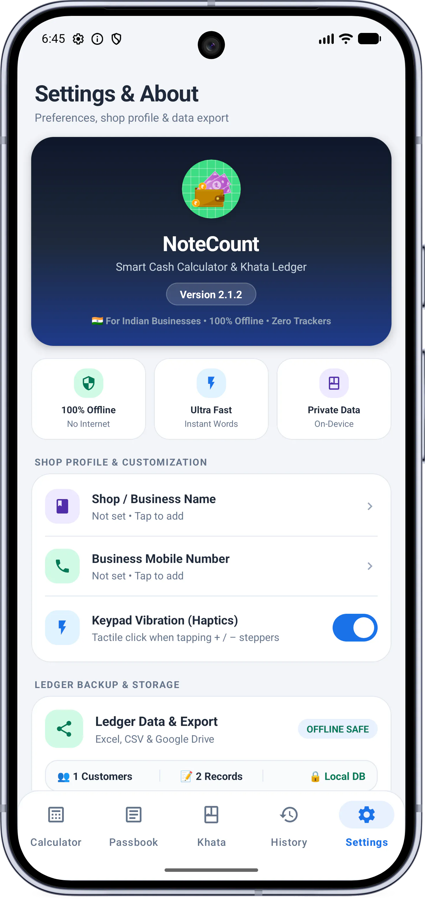 NoteCount - Cash Calculator & Khata screenshot