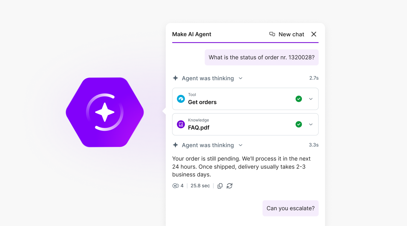 Make AI Agents - Screenshot 3 showing product features and functionality
