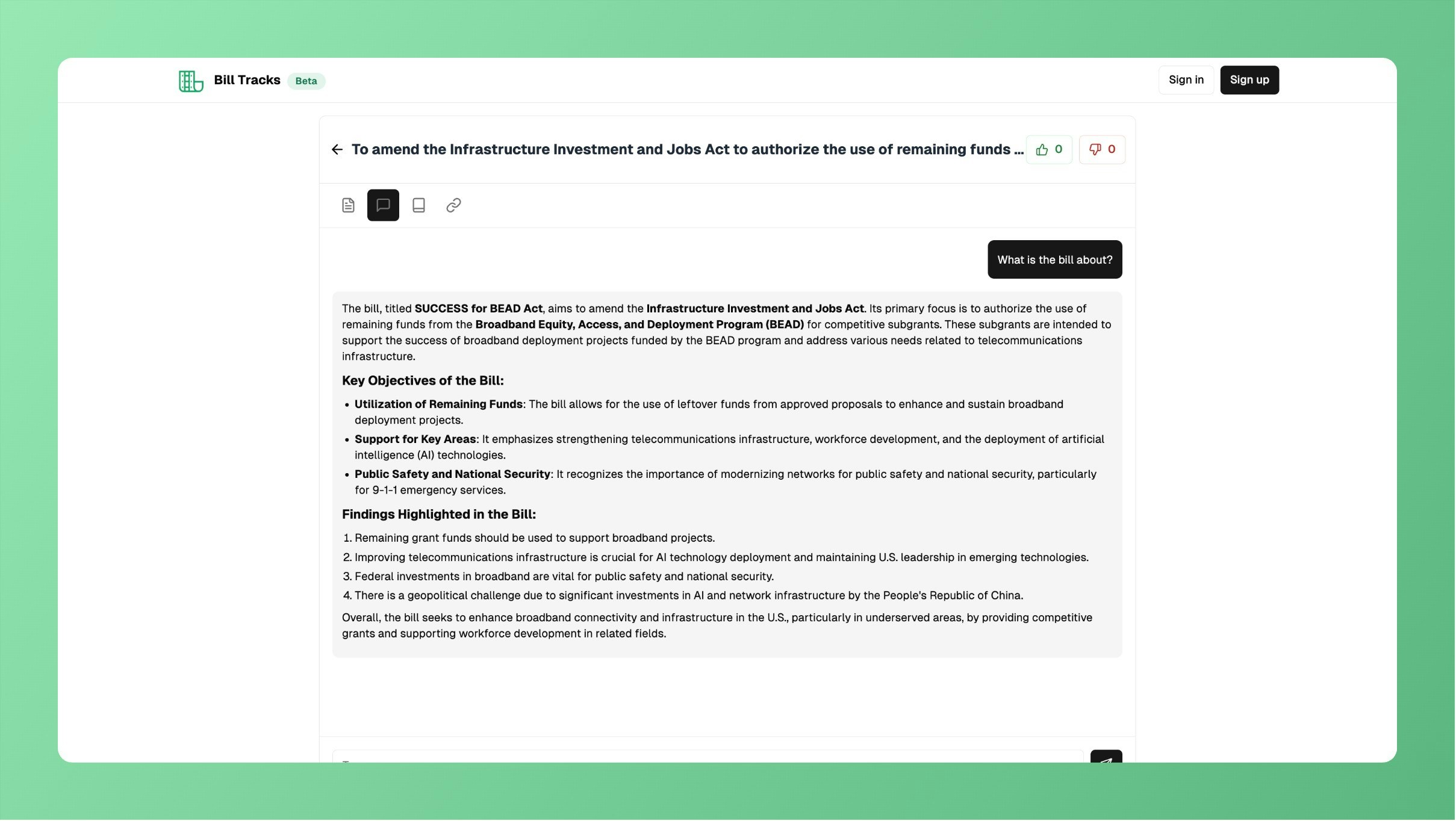 Bill Tracks - Screenshot 4 showing product features and functionality