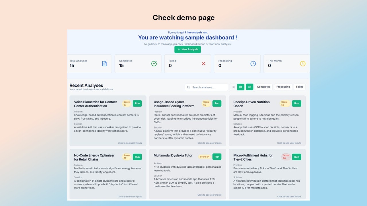 Média IdeaForge - Research & validate your startup idea in minutes 4