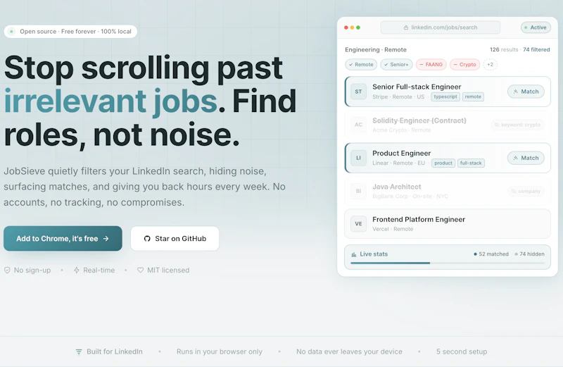 JobSieve screenshot 1