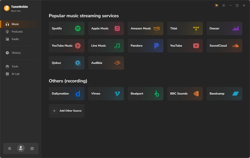 TuneMobie Music One - Main product screenshot demonstrating key features and user interface