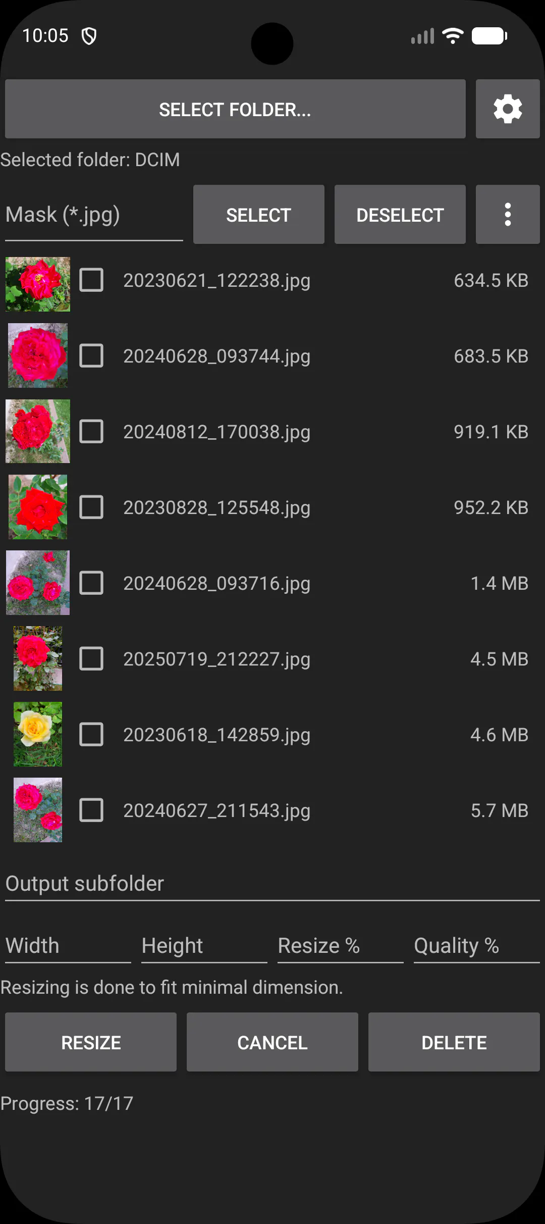 Offline Batch Photo Resizer for Android gallery image