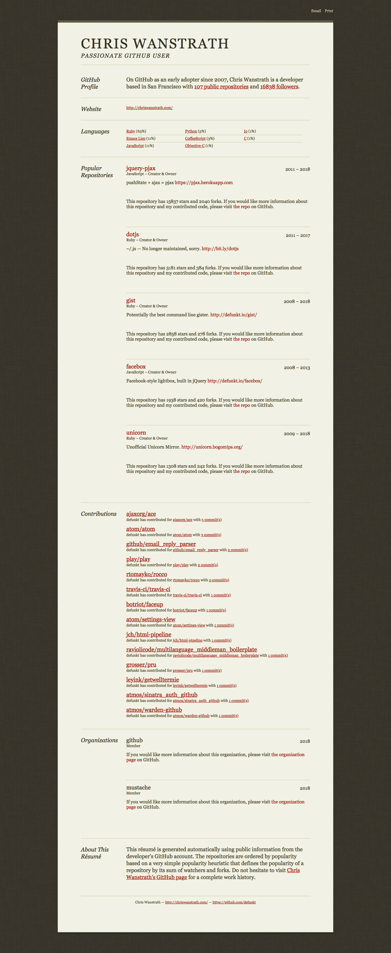 GitHub Resume gallery image