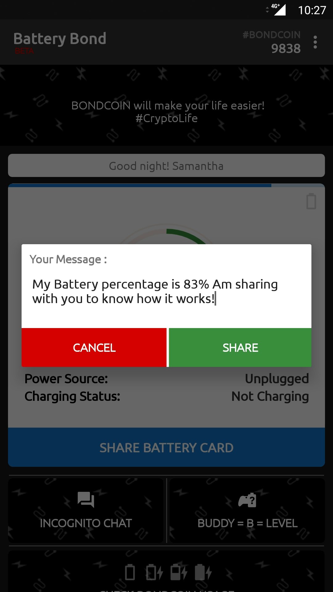 Battery Bond | Chat Incognito - BONDCOIN [BETA] gallery image