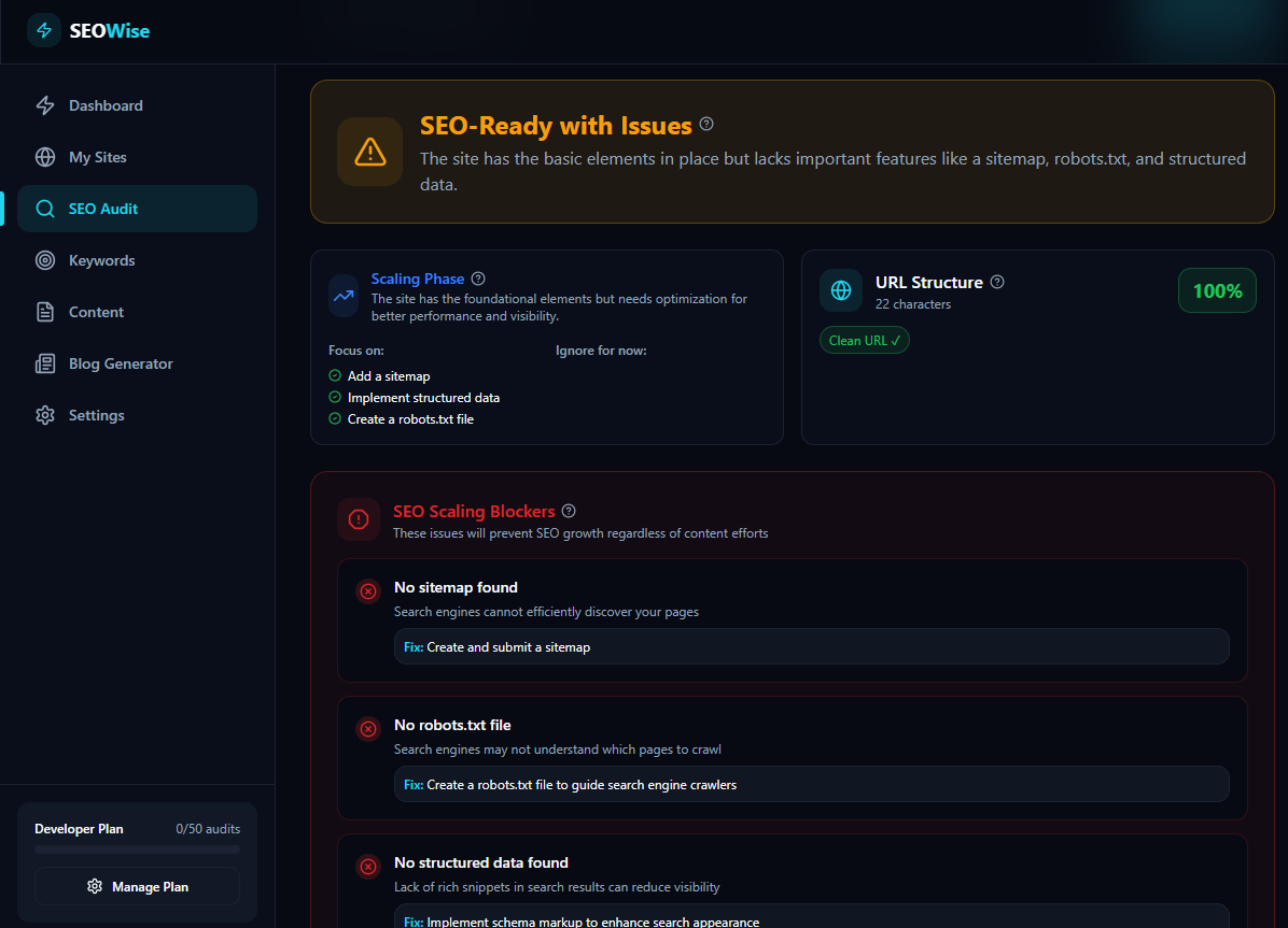 SEOWise - SEO for vibe coders & founders gallery image