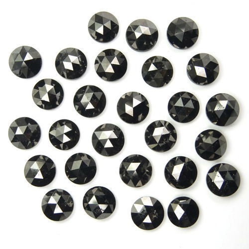 natural black rose cut diamonds