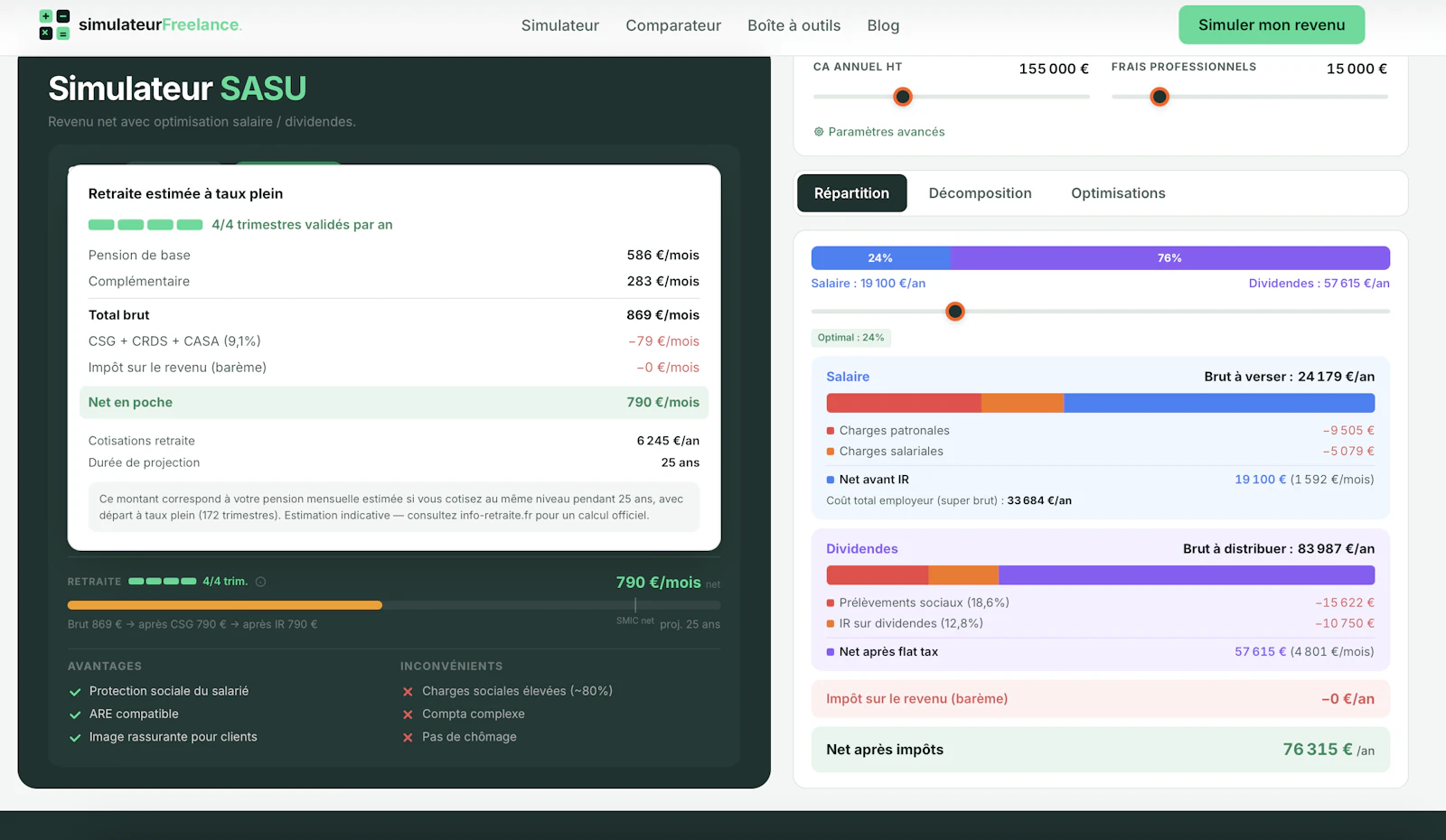 simulateurFreelance screenshot 4