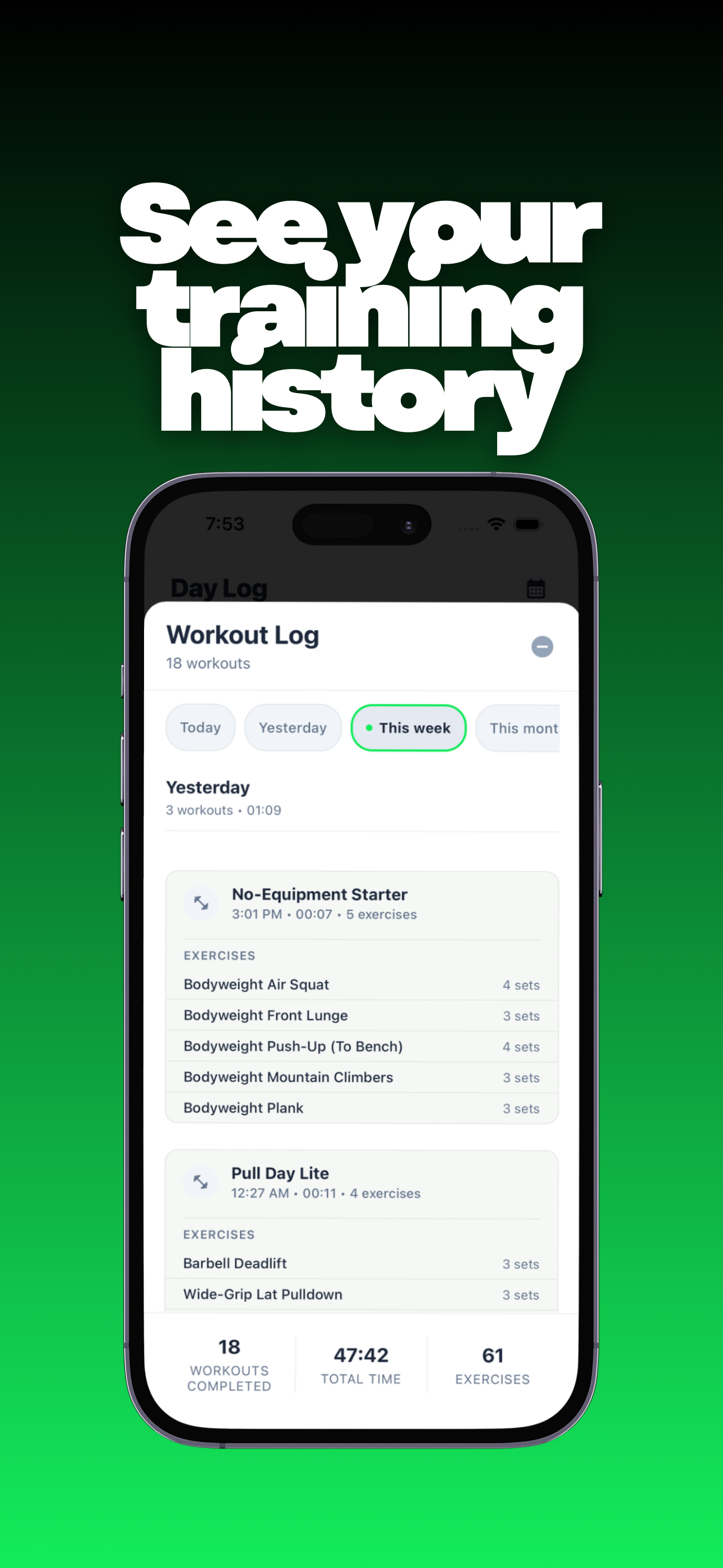 DayOne - Workout Log and Programs gallery image