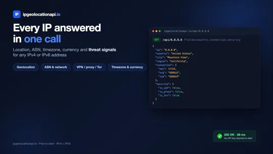 IP Geolocation API gallery image
