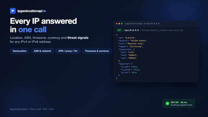 IP Geolocation API screenshot 1