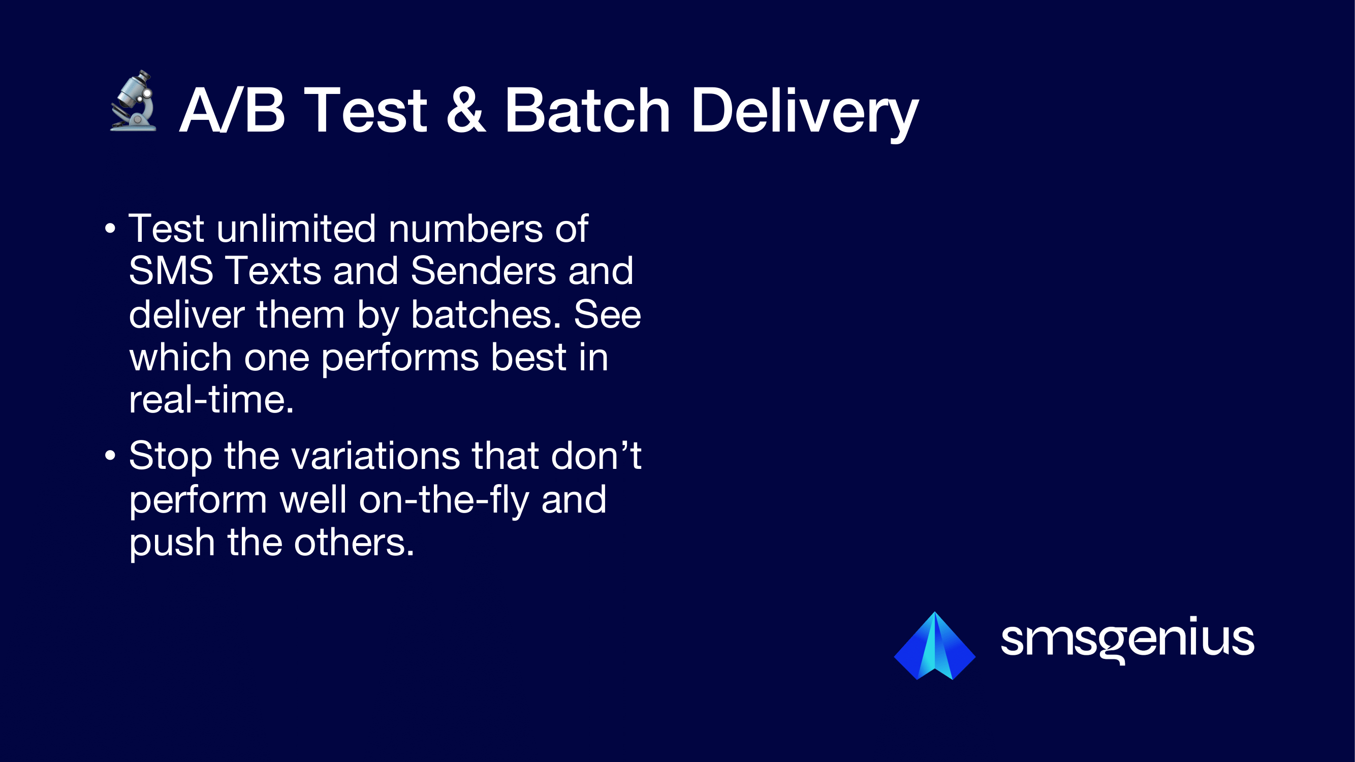 SmsGenius - Превратить SMS в прибыль: отслеживание, сегменты, A/B -тесты и медиа 6
