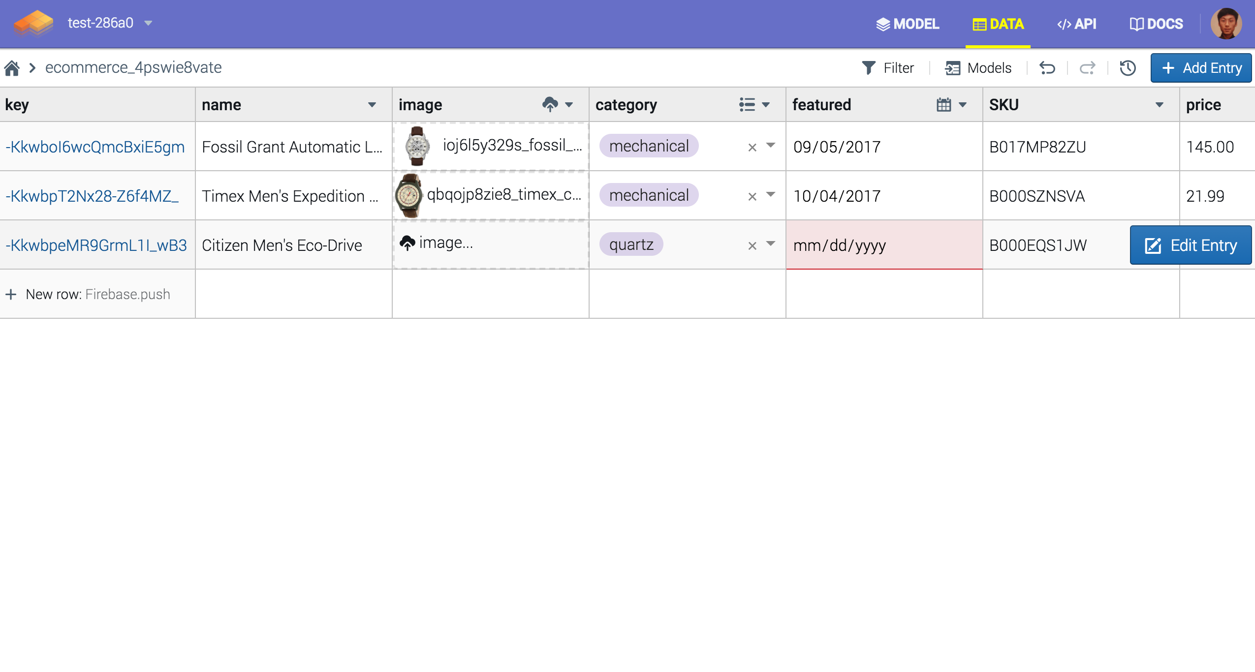 PushTable for Firebase Realtime Database gallery image