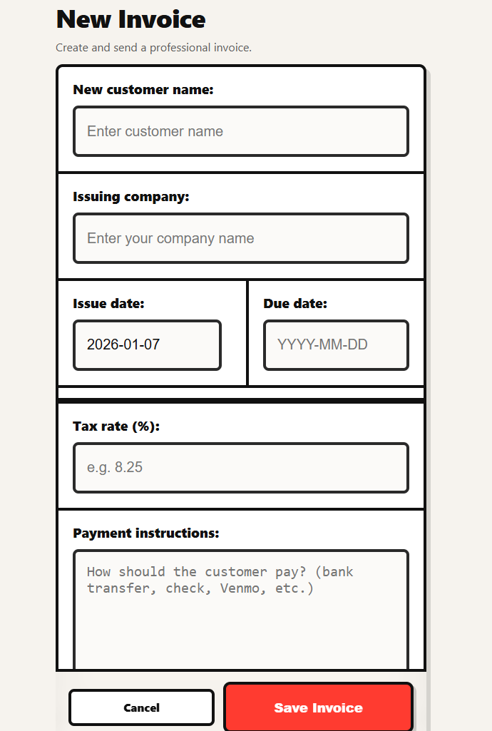 Invoice Generator by Trainward - Main product screenshot demonstrating key features and user interface