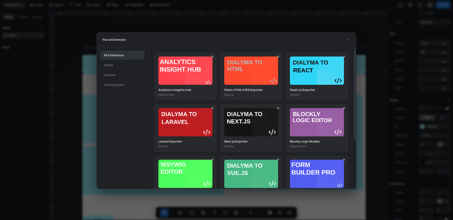 Dialyma opensource canvas based builder gallery image