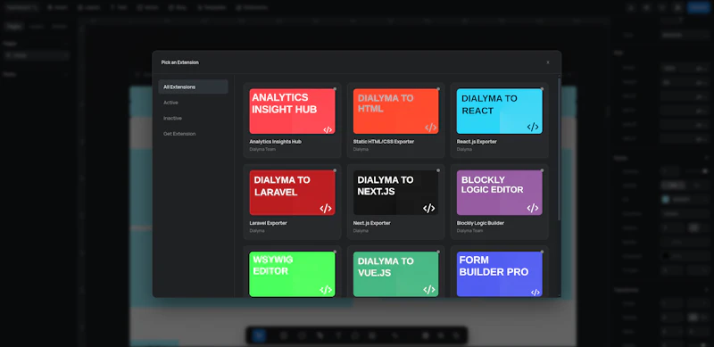 Dialyma opensource canvas based builder screenshot 7