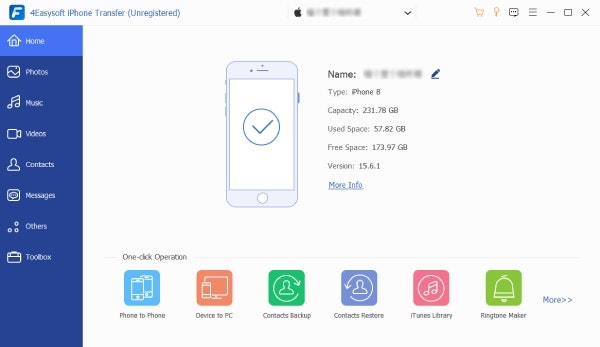 Mídia 1 de 4easysoft iPhone Transfer - Transferência de dados iOS, IOS Data Manager