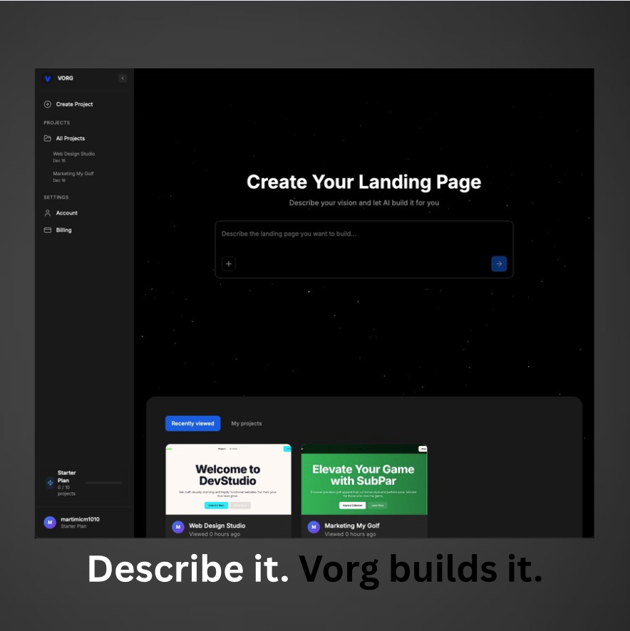 Vorg - Main product screenshot demonstrating key features and user interface
