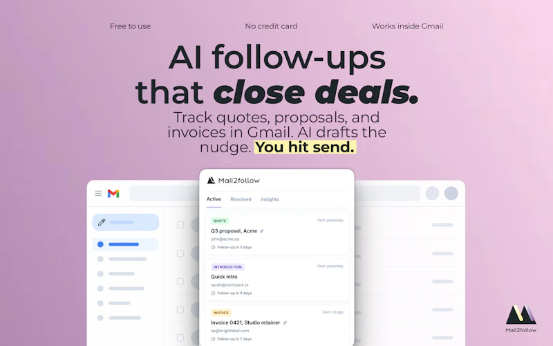 Mail2Follow screenshot 2