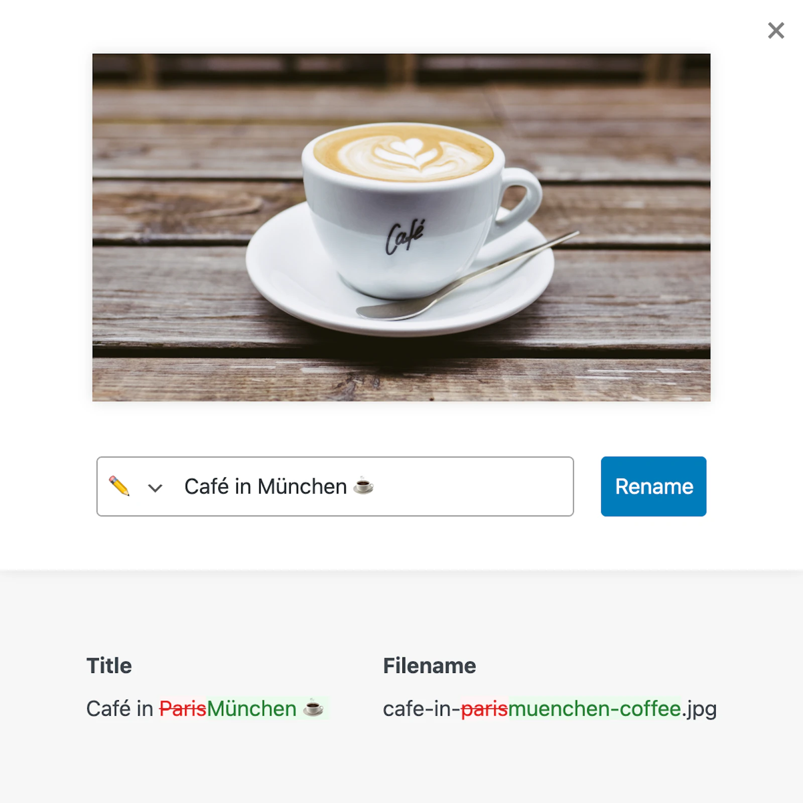 neoRename - WP plugin to rename images screenshot 3
