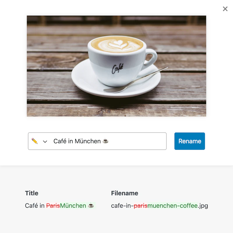neoRename - WP plugin to rename images screenshot 3