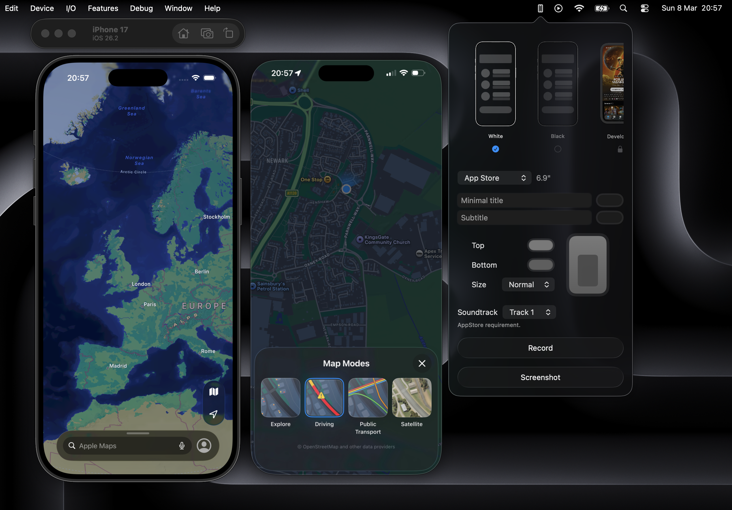 SS tool for Simulator / iPhone Mirroring - Main product screenshot demonstrating key features and user interface