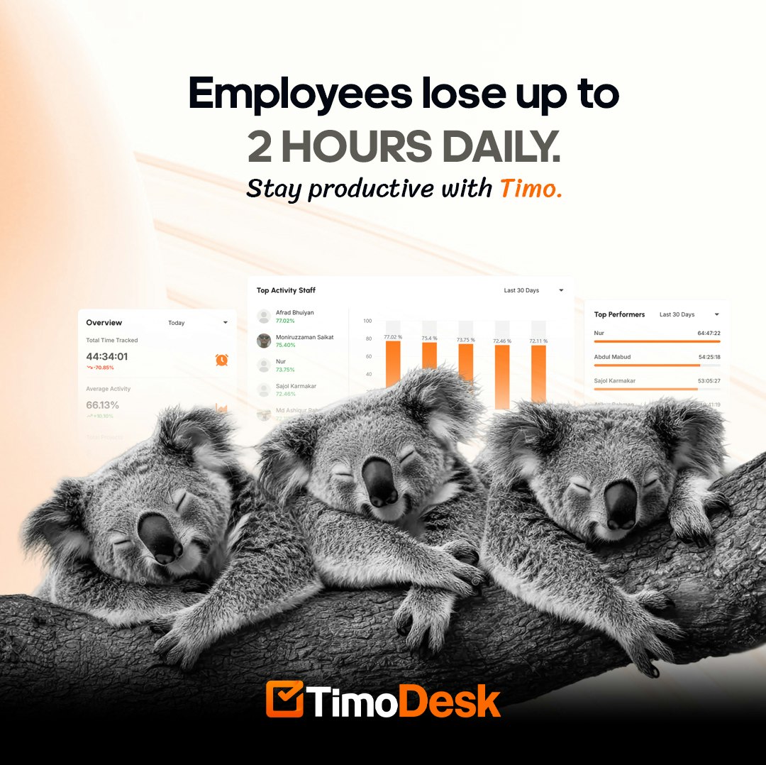TimoDesk - Time Tracking Software - Screenshot 3 showing product features and functionality