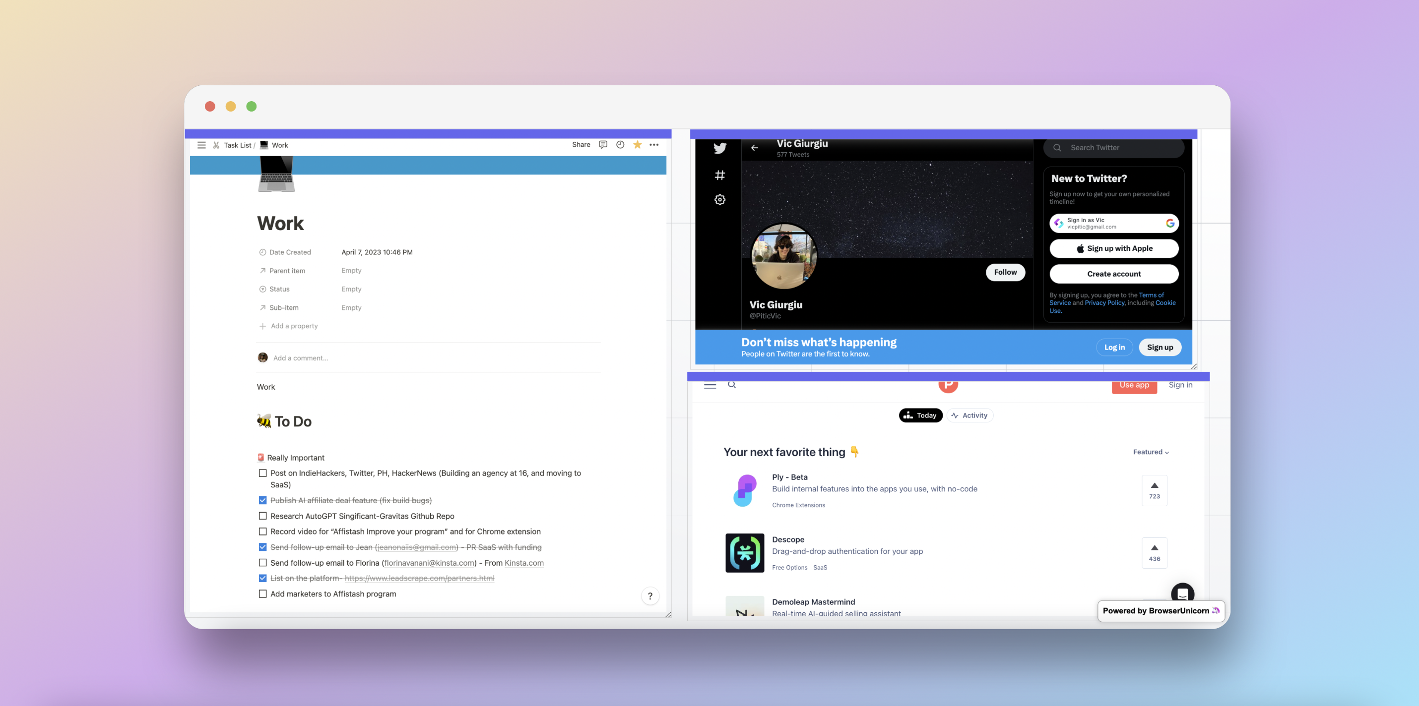 Navigateur à licorne media 3