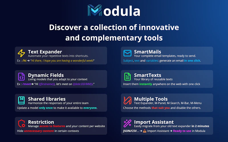 Modula — Text Expander & Mail Templates screenshot 4