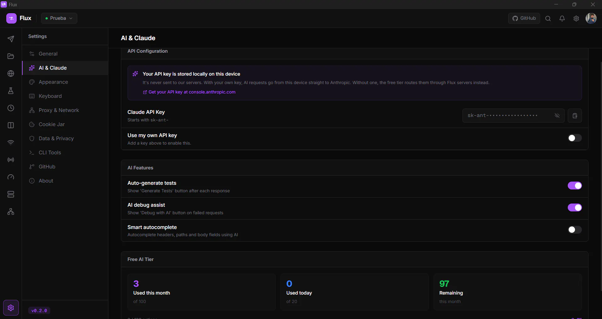 Flux, Modern API Client screenshot 1