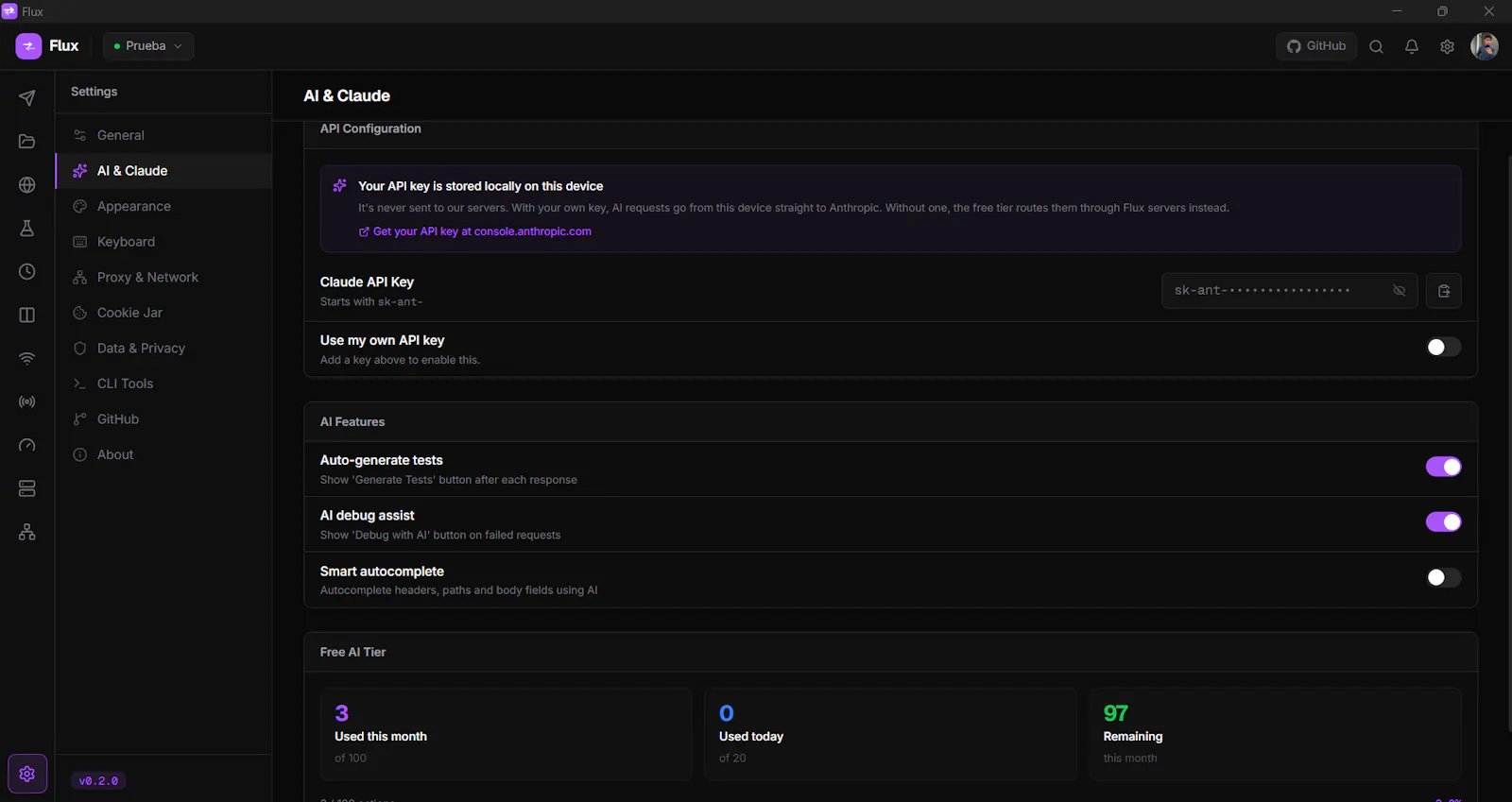 Flux, Modern API Client screenshot 1