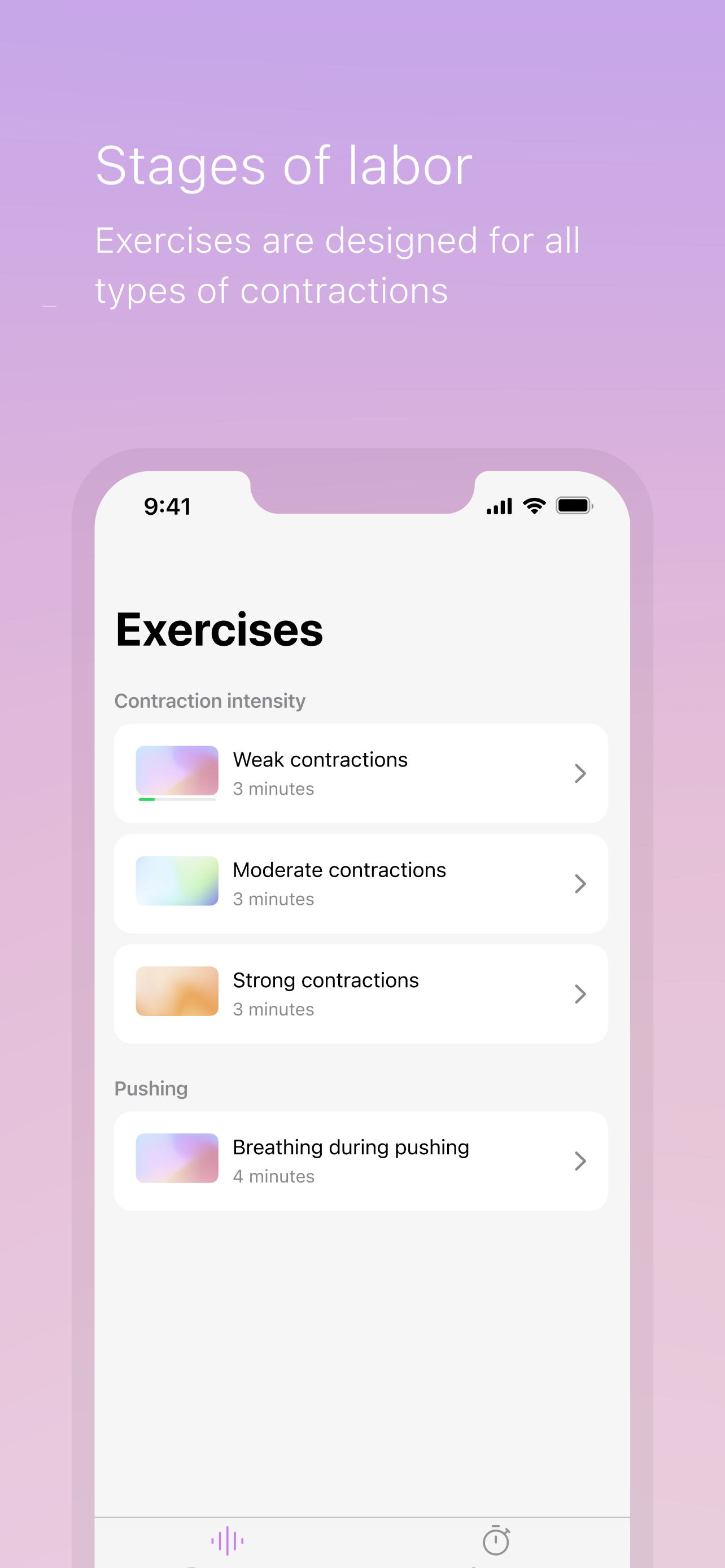 PreggyBreath — App for practicing breathing exercises during a labor