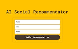 AI Social Recommendator media 1
