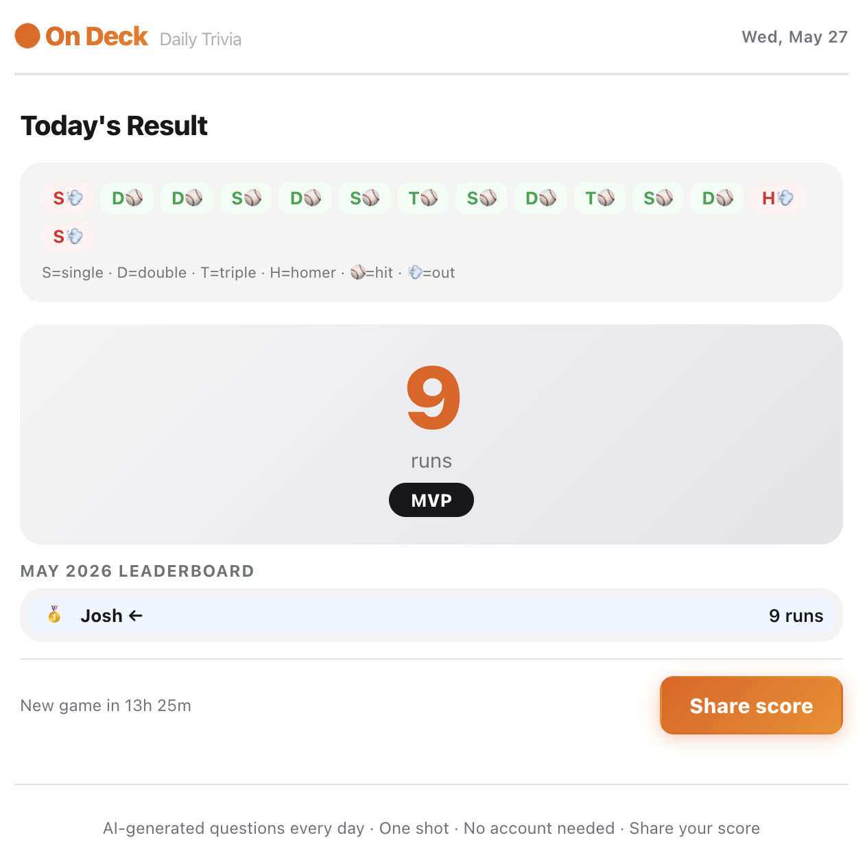 On Deck — Daily Trivia gallery image